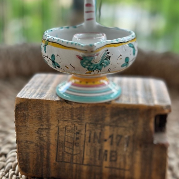 Italian Pottery Aladdin Lamp Candle Holder - Picture 11 of 12